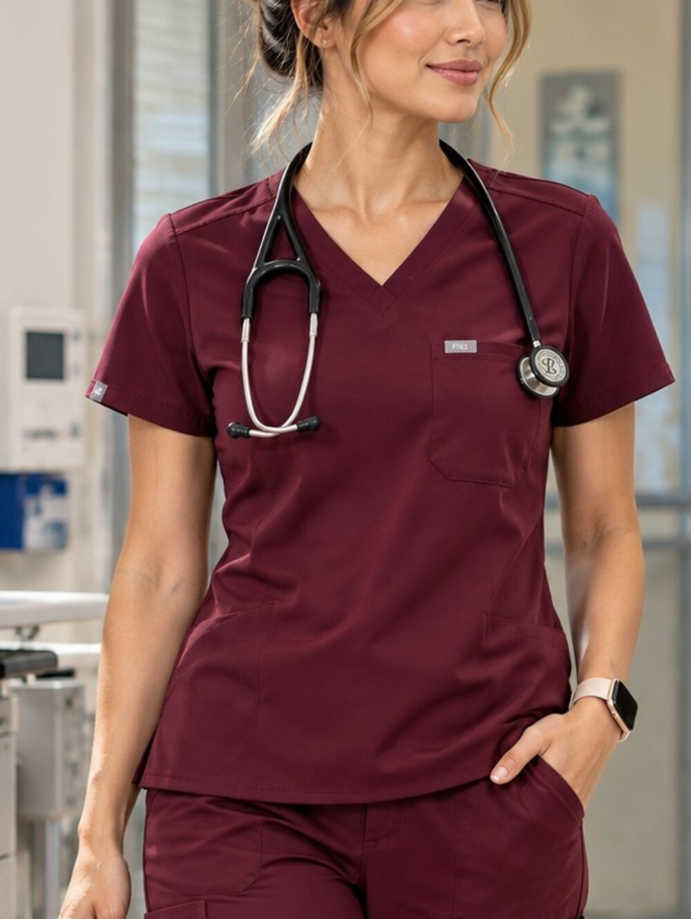 FIGS Catarina V-Neck One Pocket Scrub Top Women's Size L